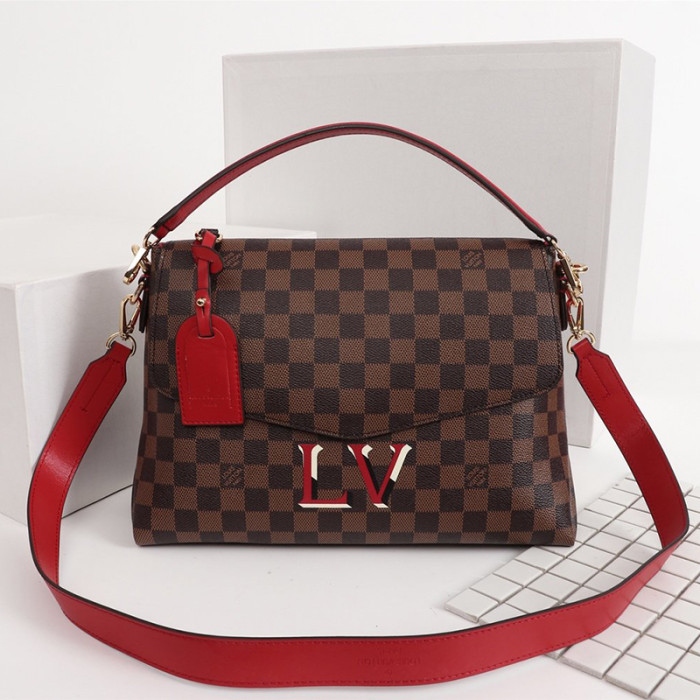 Louis Vuitton Womens Bags Handbags Luxury Brand Crossbody Bag BEAUBOURG MM Scarlet N40176