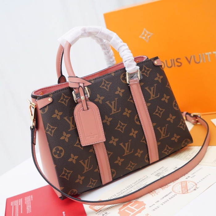 Louis Vuitton Womens Bags Handbags Luxury Crossbody Bag SOUFFLOT BB Monogram Canvas Colored Leather