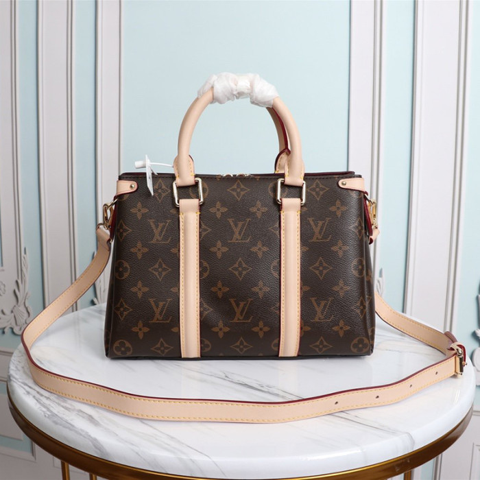 Louis Vuitton Womens Bags Handbags Luxury Crossbody Bag SOUFFLOT BB Monogram Canvas Natural Leather M44815