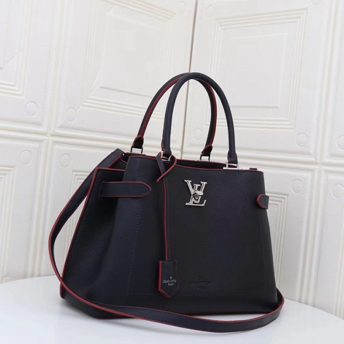 Louis Vuitton Womens Bag Handbag Luxury Brand Fashion Type Lockme Day Navy Red M53645