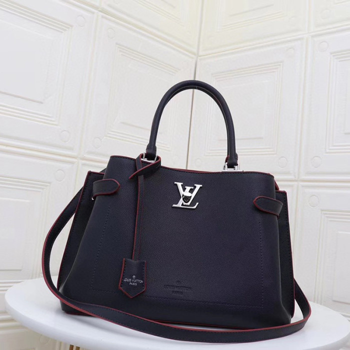 Louis Vuitton Womens Bag Handbag Luxury Brand Fashion Type Lockme Day Navy Red M53645