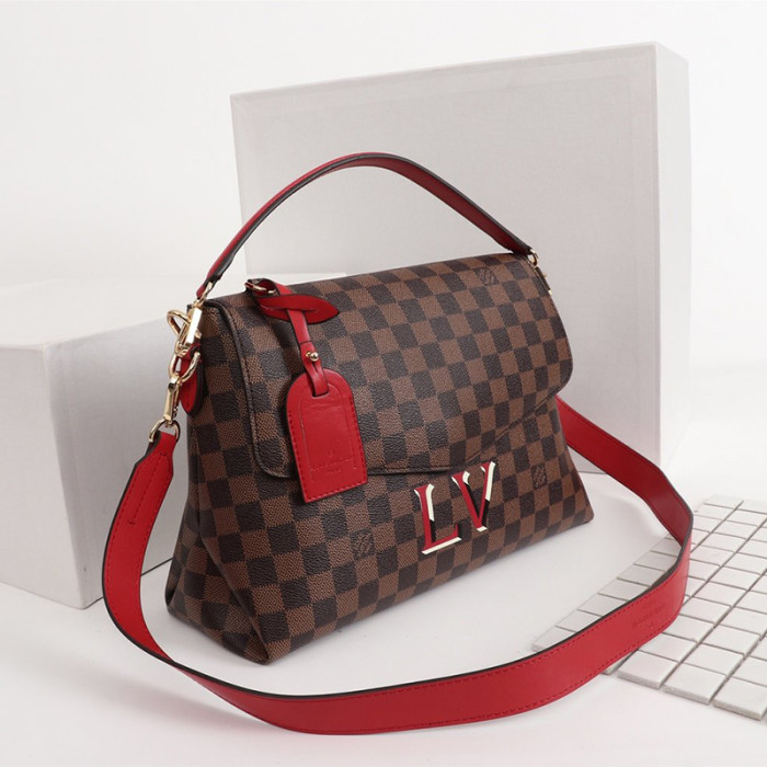 Louis Vuitton Womens Bags Handbags Luxury Brand Crossbody Bag BEAUBOURG MM Scarlet N40176