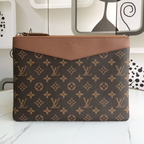 Louis Vuitton Womens Clutch Wallet Purse Bags Luxury Brand Fashion Type DAILY POUCH Sesame Monogram M64591