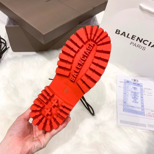 Balenciaga Women Shoes Luxury Brand Strike Lace-Up Boot Red Sole