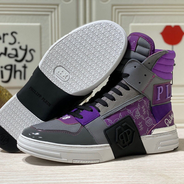 Philipp Plein Men Shoes Fashion Design Luxury Brand PHANTOM KICK$ HI-TOP HEXAGON