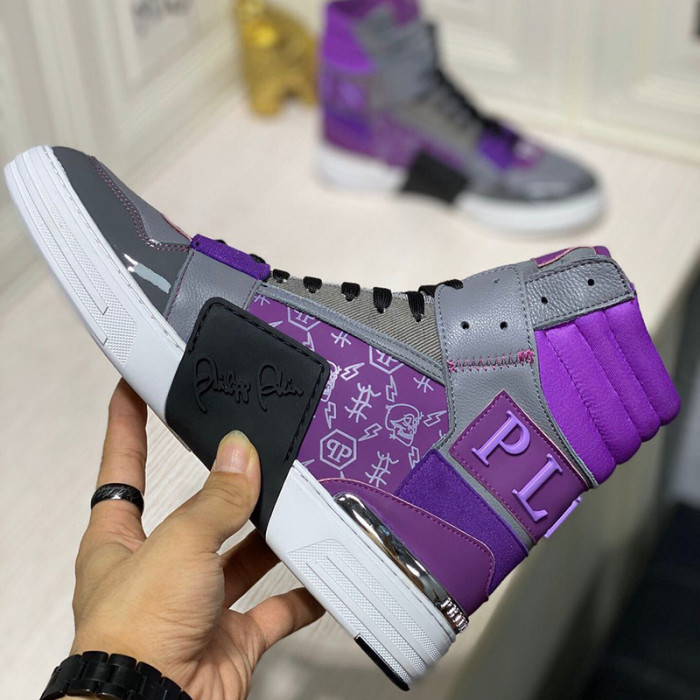 Philipp Plein Men Shoes Fashion Design Luxury Brand PHANTOM KICK$ HI-TOP HEXAGON