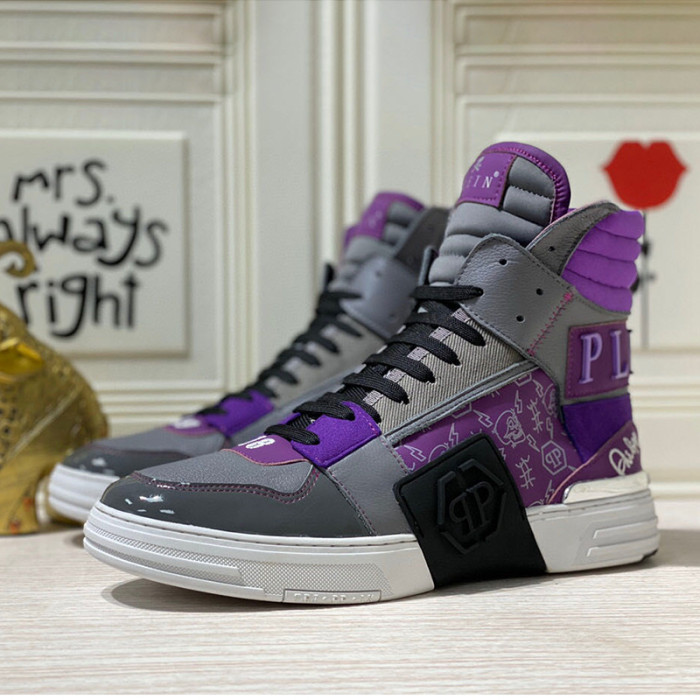 Philipp Plein Men Shoes Fashion Design Luxury Brand PHANTOM KICK$ HI-TOP HEXAGON