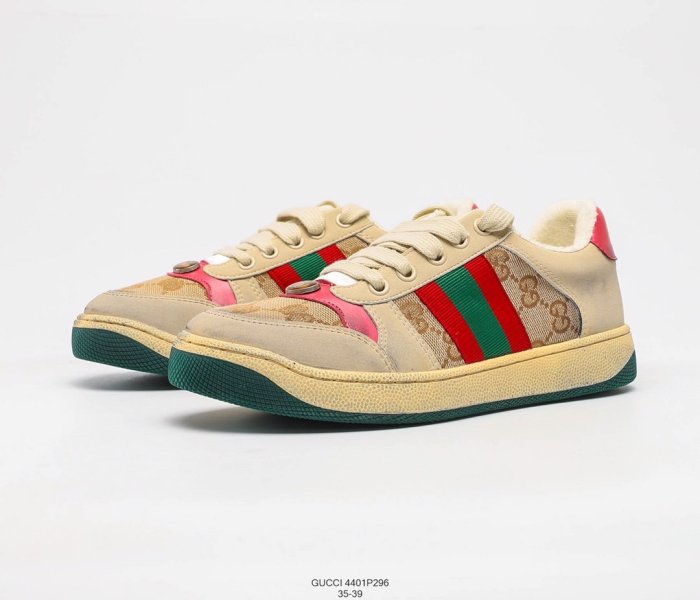Gucci Distressed Screener Sneakers Womens Shoes 4401E296