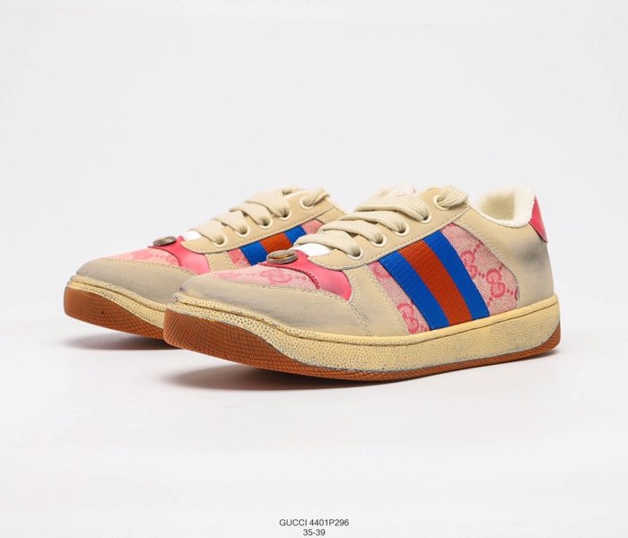 Gucci Distressed Screener Sneakers Womens Shoes 4401E296