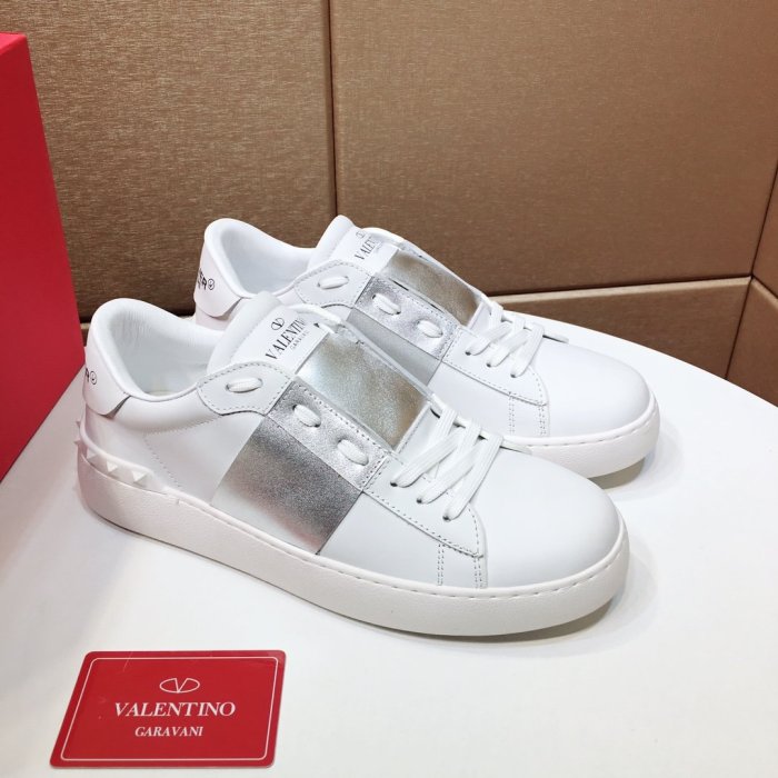 Valentino Garavani Open Sneaker With Metallic Stripe Womens Shoes Sneakers Luxury with Original Box VW2S0781FLR857