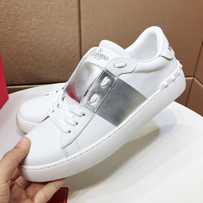 Valentino Garavani Open Sneaker With Metallic Stripe Womens Shoes Sneakers Luxury with Original Box VW2S0781FLR857