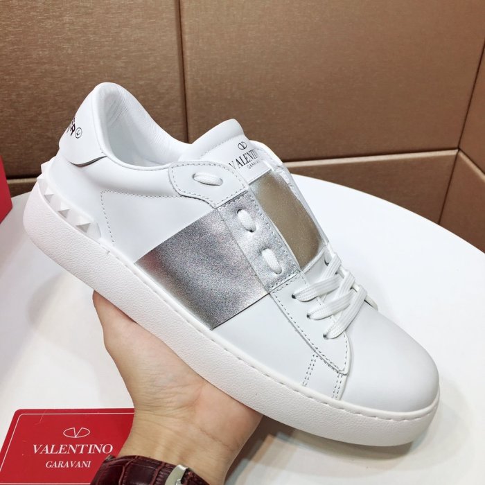 Valentino Garavani Open Sneaker With Metallic Stripe Womens Shoes Sneakers Luxury with Original Box VW2S0781FLR857