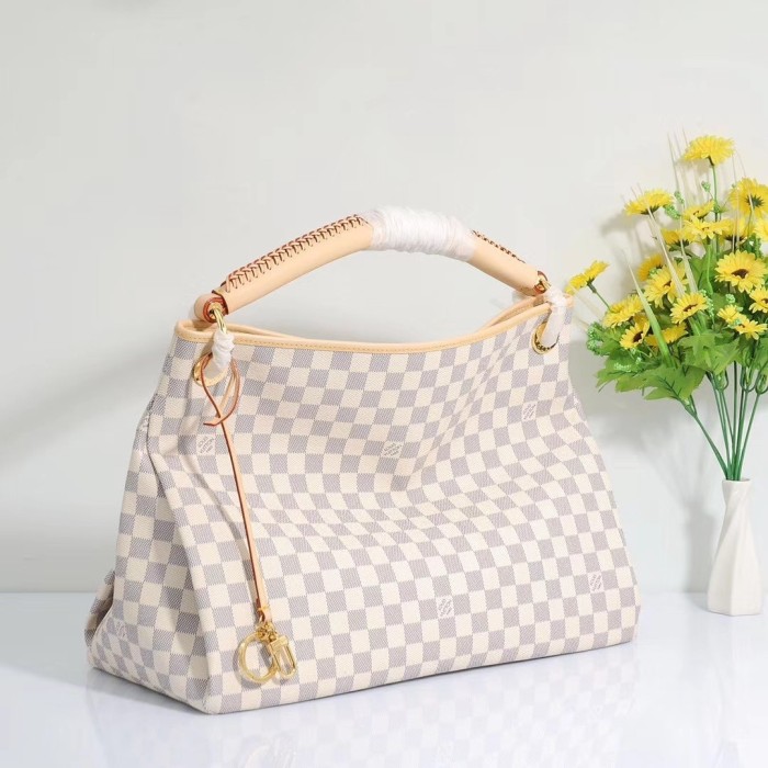 Louis Vuitton Womens Bags Handbags Luxury Brand Fashion Type Damier Azur Canvas ARTSY MM N40253
