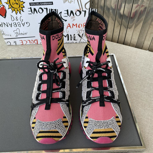 Dolce&Gabbana Women Shoes Sneakers Sorrento High-Top Trekking Sneakers In Multi-Colored Mixed Materials CK1719AA91080995