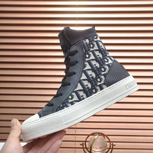 Dior Womens Shoes Sneakers WALK'N'DIOR HIGH-TOP SNEAKER Blue Dior Oblique Mesh KCK234TOK_S56B