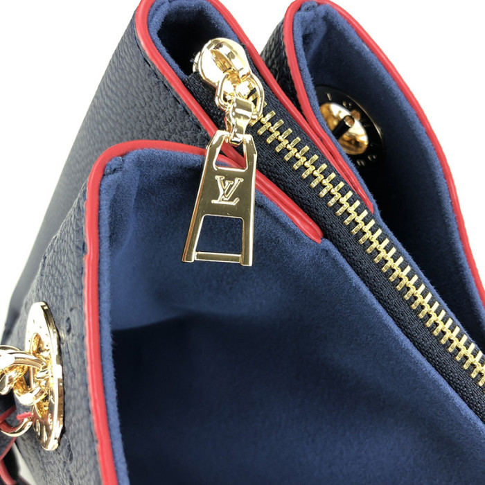 Louis Vuitton Womens Bags Handbags Luxury SURÈNE MM Navy Red Monogram Empreinte Leather SURENE MM M43759