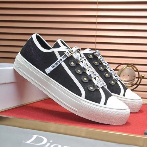 Dior Womens Shoes Sneakers Luxury Brand WALK'N'DIOR SNEAKER Black Canvas KCK177CVA_S12X
