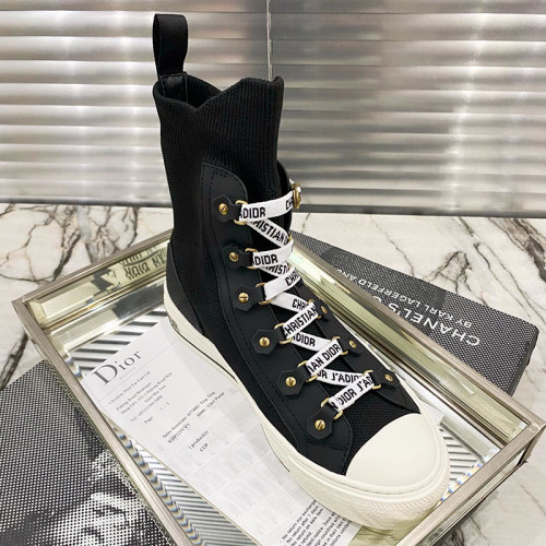 Dior Womens Shoes Sneakers WALK'N'DIOR HIGH-TOP SNEAKER Black Technical Mesh and Calfskin KCK232TLC_S900