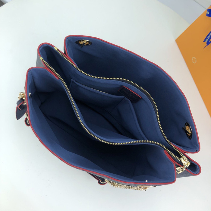 Louis Vuitton Womens Bags Handbags Luxury SURÈNE MM Navy Red Monogram Empreinte Leather SURENE MM M43759