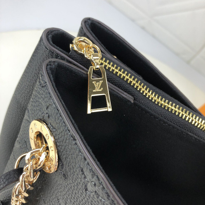 Louis Vuitton Womens Bags Handbags Luxury SURÈNE MM Black Monogram Empreinte Leather SURENE MM M43758