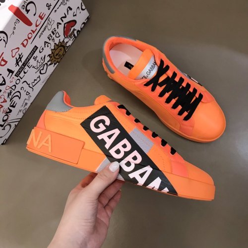 Dolce&Gabbana Men Shoes Sneakers Luxury Portofino Sneakers In Fluorescent Nylon With Logotape CS1772AJ9928G234