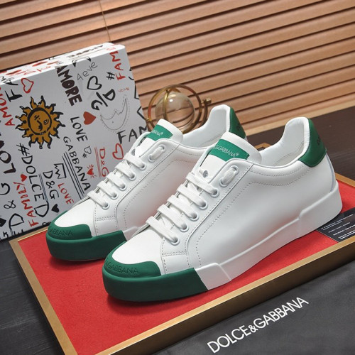 Dolce&Gabbana Men Shoes Sneakers Luxury Calfskin Nappa Portofino Sneakers With Rubber Toe CS1802AW1138B918
