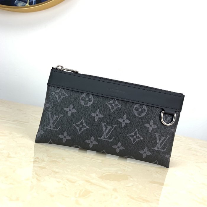 Louis Vuitton Mens Clutch Wallet Purse Luxury Brand Fashion DISCOVERY POCHETTE PM Monogram Eclipse M44323