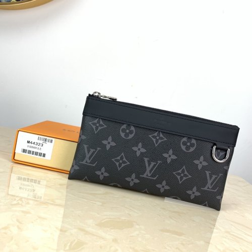 Louis Vuitton Mens Clutch Wallet Purse Luxury Brand Fashion DISCOVERY POCHETTE PM Monogram Eclipse M44323