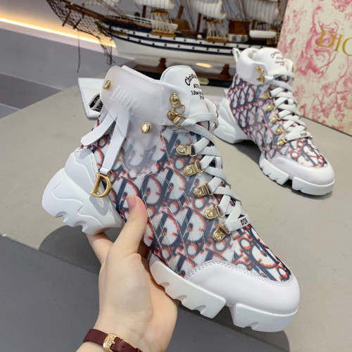Dior Womens Shoes Sneakers Luxury Brand High Top Design Lady Sneakers with Original Box