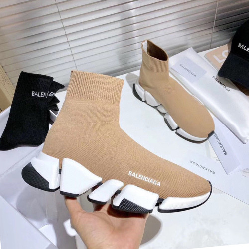 Balenciaga Womens Shoes Breathable Speed Sneaker in Knit White and Black Sole Unit Luxury Brand 587280W17022300