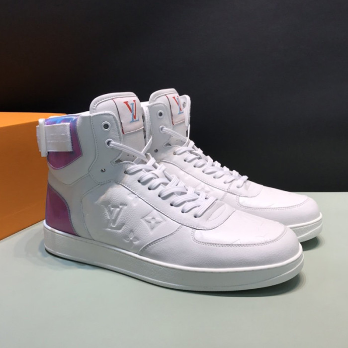 Louis Vuitton Men Shoes Sneakers Casual Luxury RIVOLI SNEAKER BOOT White with Original Box 1A7S6C