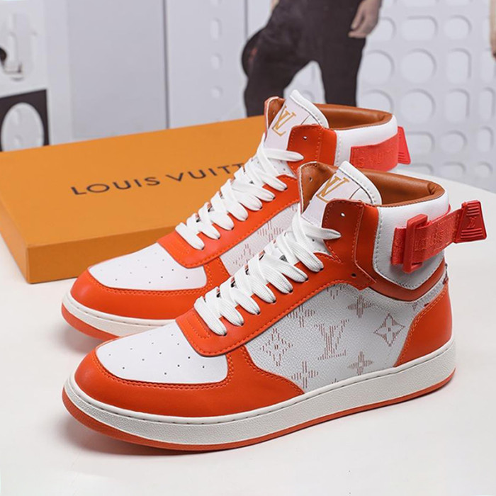 Louis Vuitton Men Shoes Sneakers Casual Luxury Brand RIVOLI SNEAKER BOOT Black with Original Box