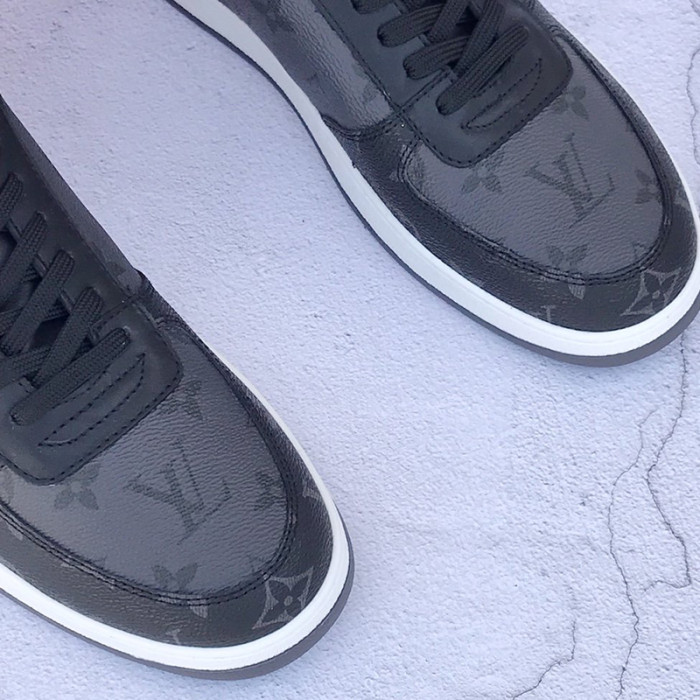 Louis Vuitton Men Shoes Sneakers Casual Luxury RIVOLI SNEAKER BOOT Black with Original Box 1A8EAP