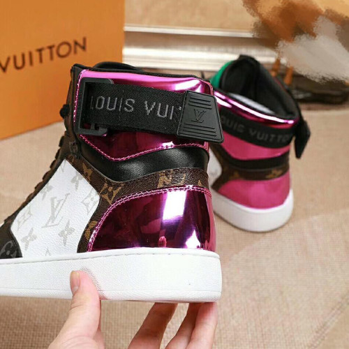 Louis Vuitton Men Shoes Sneakers Casual Luxury Brand RIVOLI SNEAKER BOOT Black with Original Box