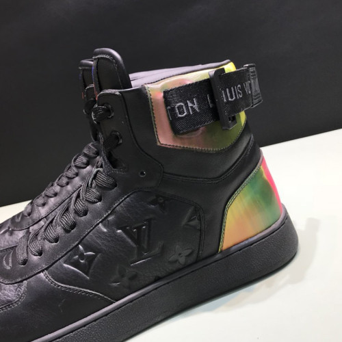 Louis Vuitton Men Shoes Sneakers Casual Luxury RIVOLI SNEAKER BOOT Black with Original Box 1A7S6U