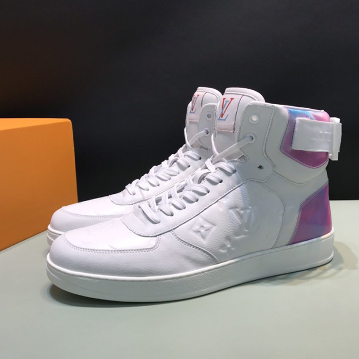 Louis Vuitton Men Shoes Sneakers Casual Luxury RIVOLI SNEAKER BOOT White with Original Box 1A7S6C
