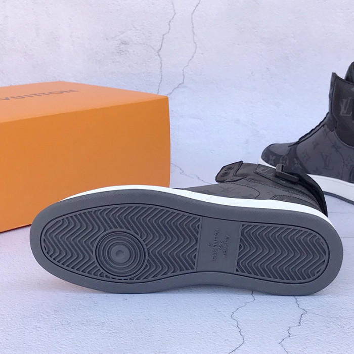 Louis Vuitton Men Shoes Sneakers Casual Luxury RIVOLI SNEAKER BOOT Black with Original Box 1A8EAP
