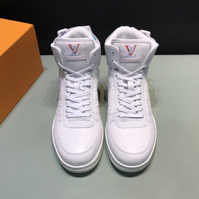 Louis Vuitton Men Shoes Sneakers Casual Luxury RIVOLI SNEAKER BOOT White with Original Box 1A7S6C