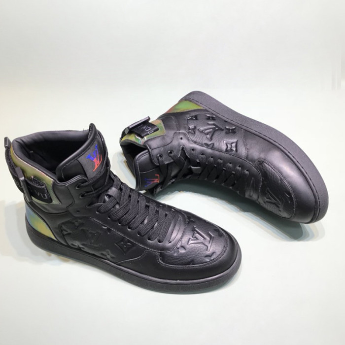 Louis Vuitton Men Shoes Sneakers Casual Luxury RIVOLI SNEAKER BOOT Black with Original Box 1A7S6U