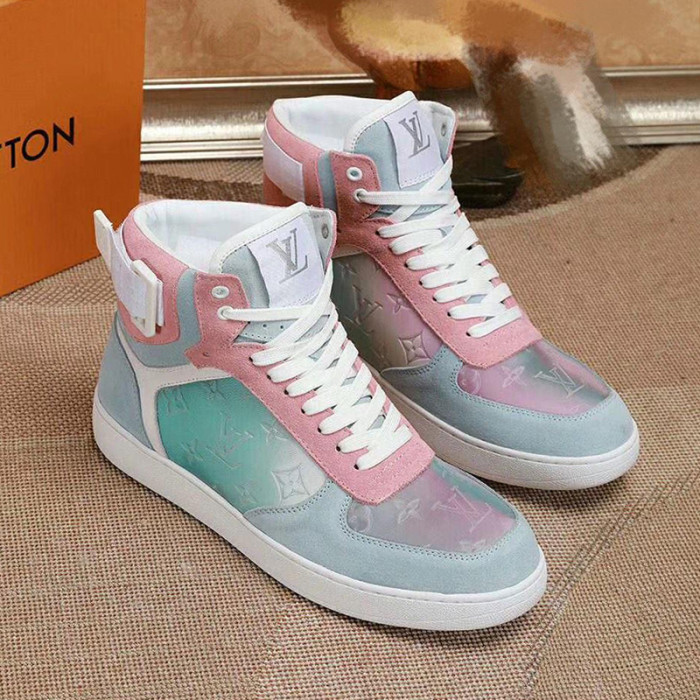 Louis Vuitton Men Shoes Sneakers Casual Luxury Brand RIVOLI SNEAKER BOOT Black with Original Box