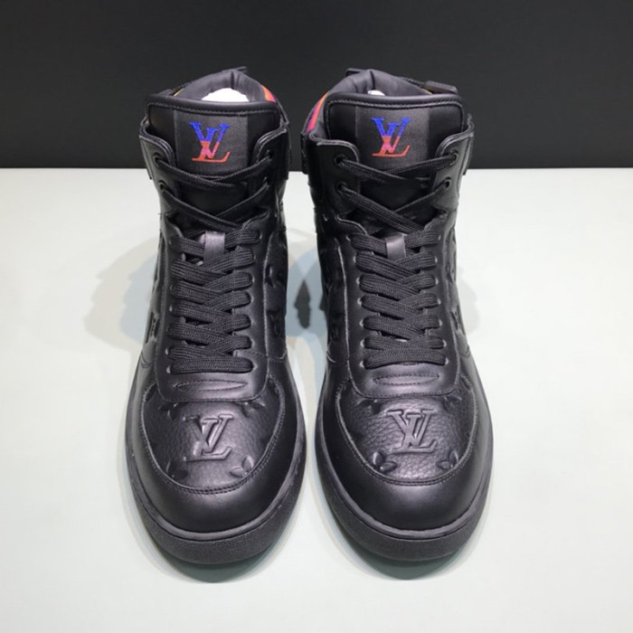 Louis Vuitton Men Shoes Sneakers Casual Luxury RIVOLI SNEAKER BOOT Black with Original Box 1A7S6U