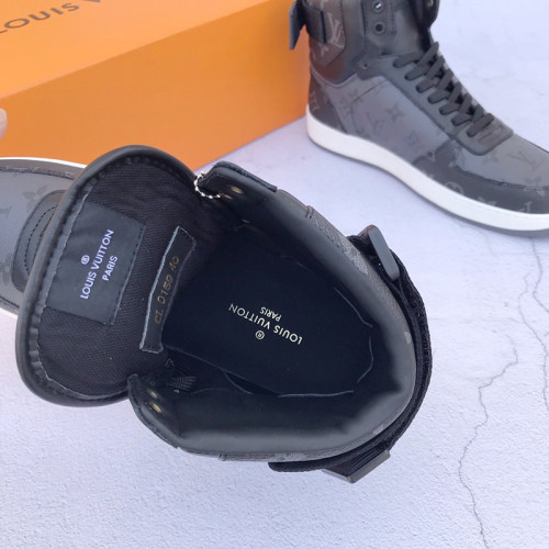 Louis Vuitton Men Shoes Sneakers Casual Luxury RIVOLI SNEAKER BOOT Black with Original Box 1A8EAP