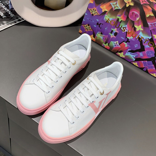 Louis Vuitton Women Shoes Sneakers Lace-Up Luxury Brand Fashion TIME OUT SNEAKER Light Pink 1A8MZR