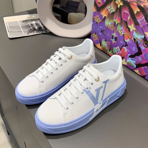Louis Vuitton Women Shoes Sneakers Lace-Up Luxury Brand Fashion TIME OUT SNEAKER Light Blue 1A8MZB