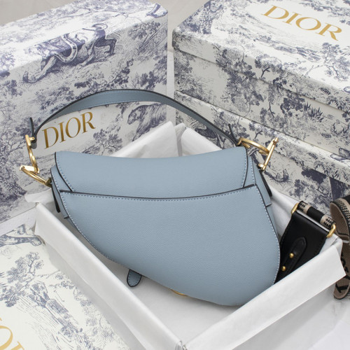 Dior Womens Bag Saddle Bag Luxury Brand Fashion Saddle Bag Denim Blue Shiny Goatskin M0446CCEH_M90B