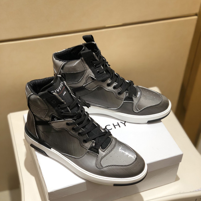 Givenchy Men Shoes Boots Fashion Sneakers Luxury Brand Wing Mid Three Tone Sneakers In Leather