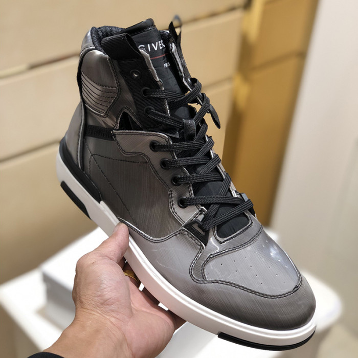 Givenchy Men Shoes Boots Fashion Sneakers Luxury Brand Wing Mid Three Tone Sneakers In Leather