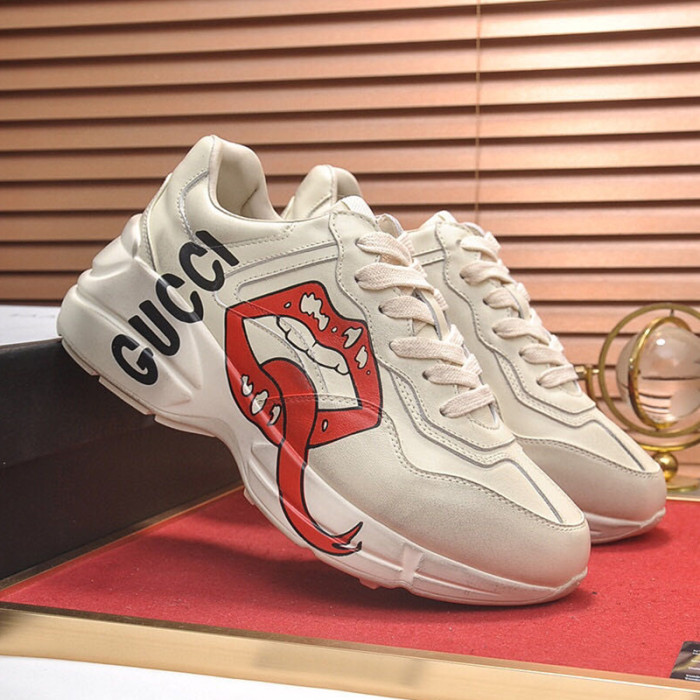 Gucci Mens Shoes Sneakers Luxury Brand Men's Rhyton Sneaker With Mouth Print 552089 A9L00 9522