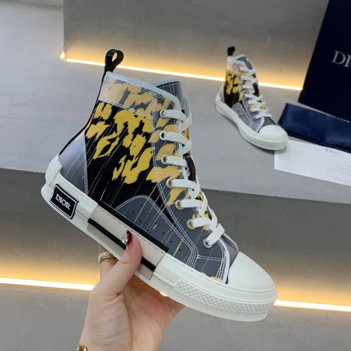 Dior Womens Mens Shoes Sneakers Luxury Brand Unisex Design B23 High-Top Sneaker with Box