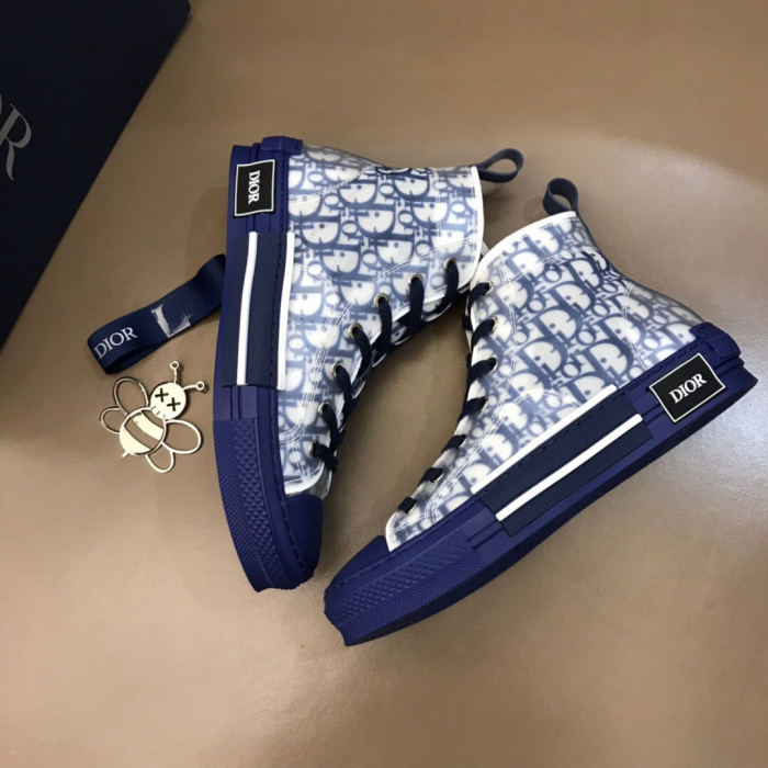 Dior Womens Mens Shoes Sneakers Luxury Brand Unisex Design B23 High-Top Sneaker with Box